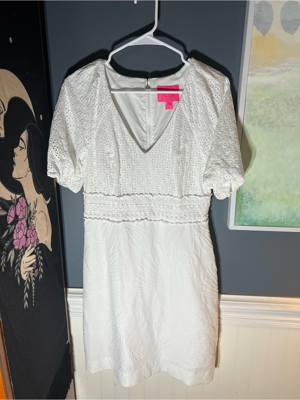 Lily Pulitzer White Eyelet Short Sleeve Dress - Women